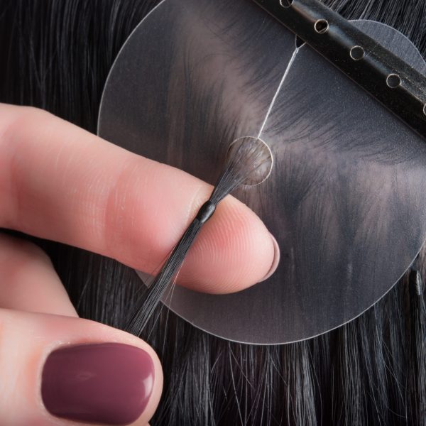 Hot,Hair,Extensions,On,Micro,Capsules.,Italian,Hair,Extension,Technology.